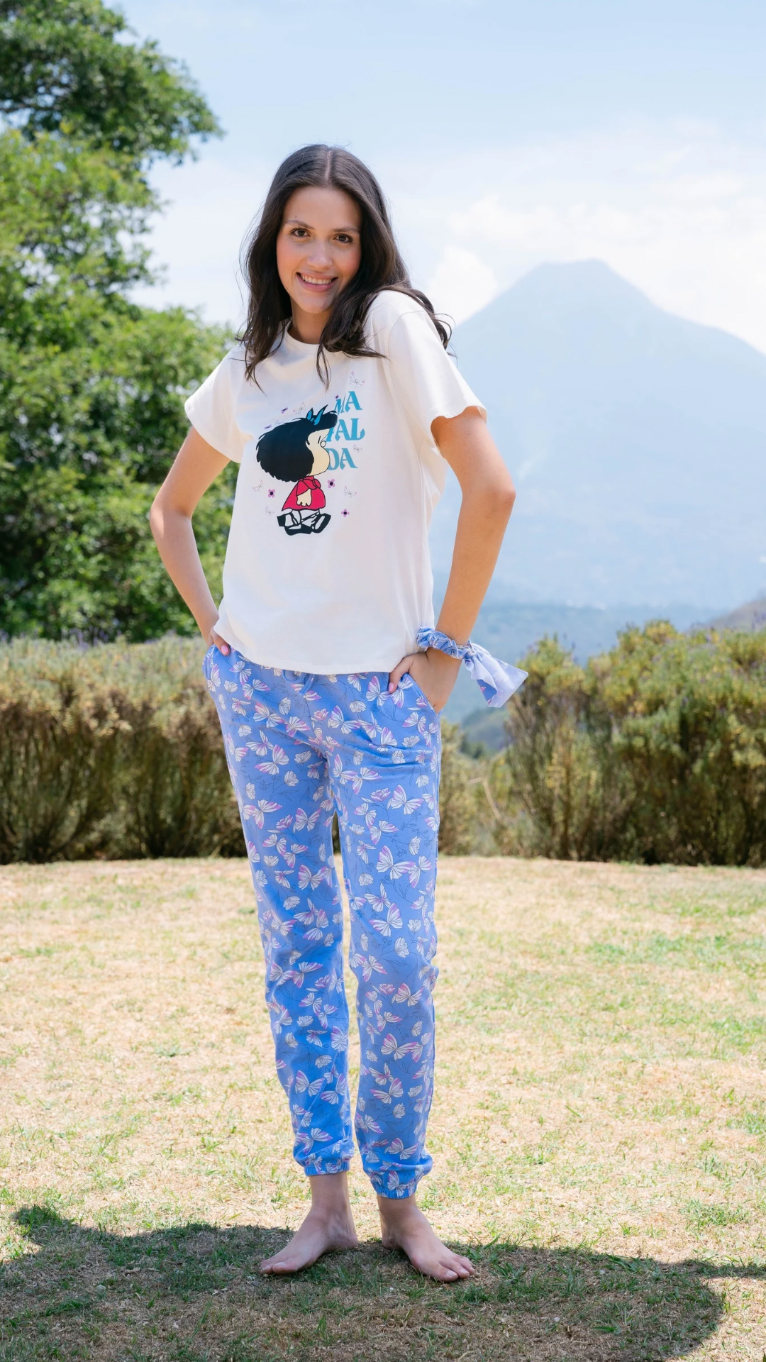 Pijama Clásica Mafalda Mariposas pantalón