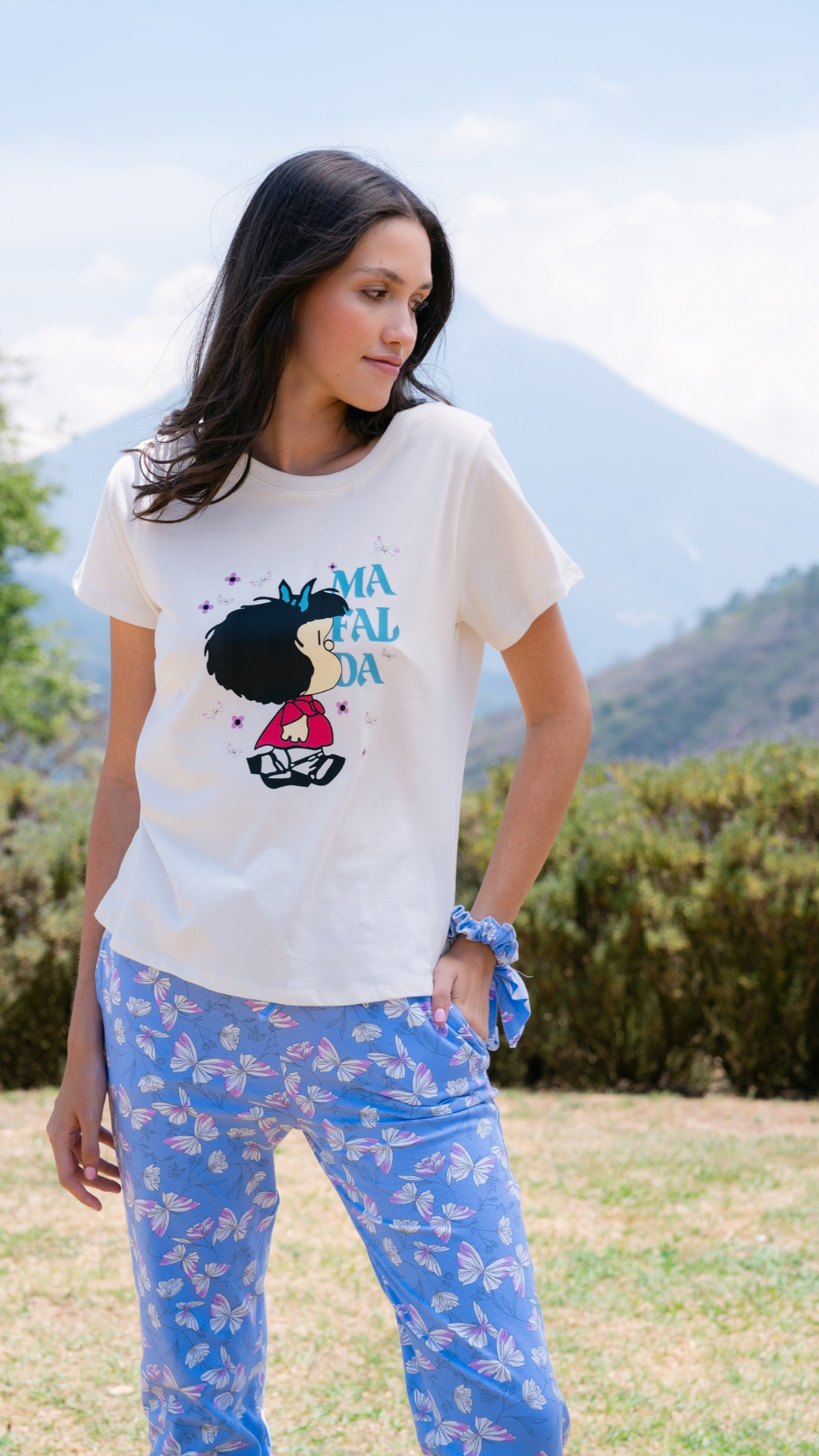 Pijama Clásica Mafalda Mariposas pantalón